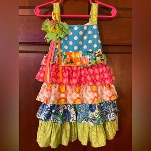 Rare Edition 3-T Colorful pattern and Ruffle Dress